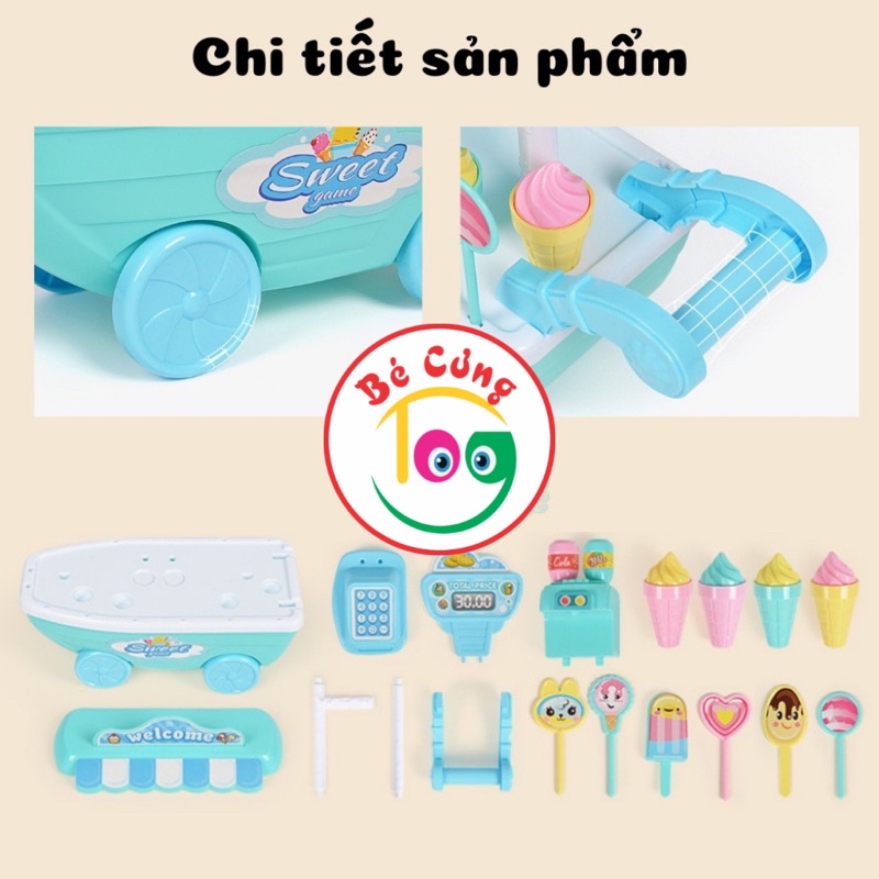 Đồ Chơi Xe Đẩy Bán Kem Di Động Vui Nhộn Dành Cho Bé