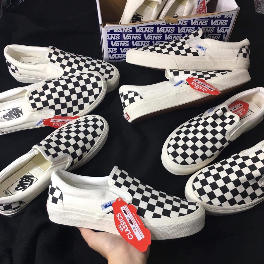 ✅ xả kho✅Giày van caro nam nữ, giày lười vải slip on chất liệu canvas dày dặn thoáng khí fuil box bill