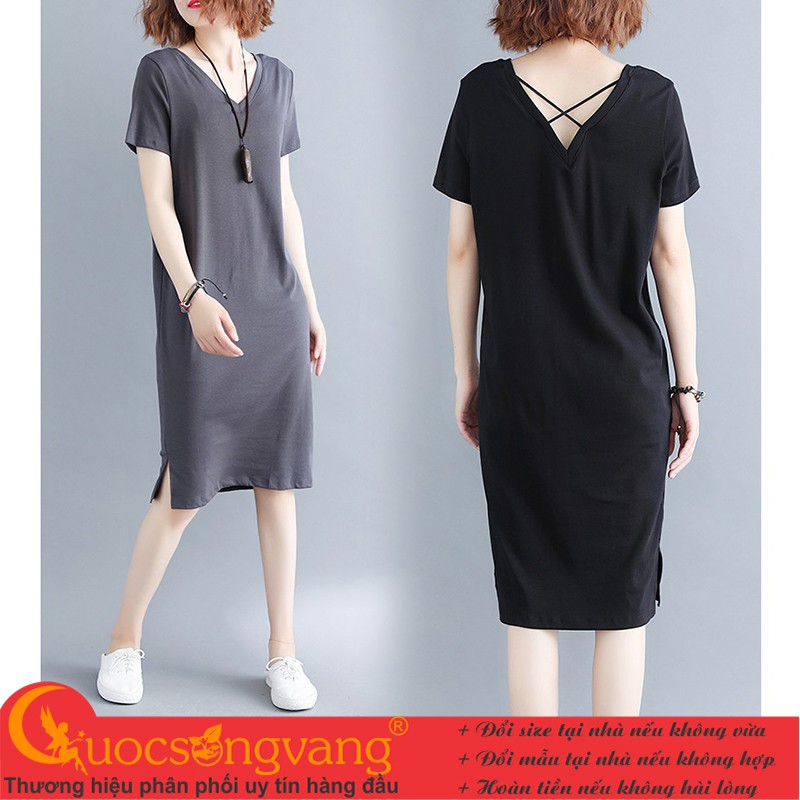 Váy đầm suông big size váy đầm thun cotton co giãn GLV160 | BigBuy360 - bigbuy360.vn