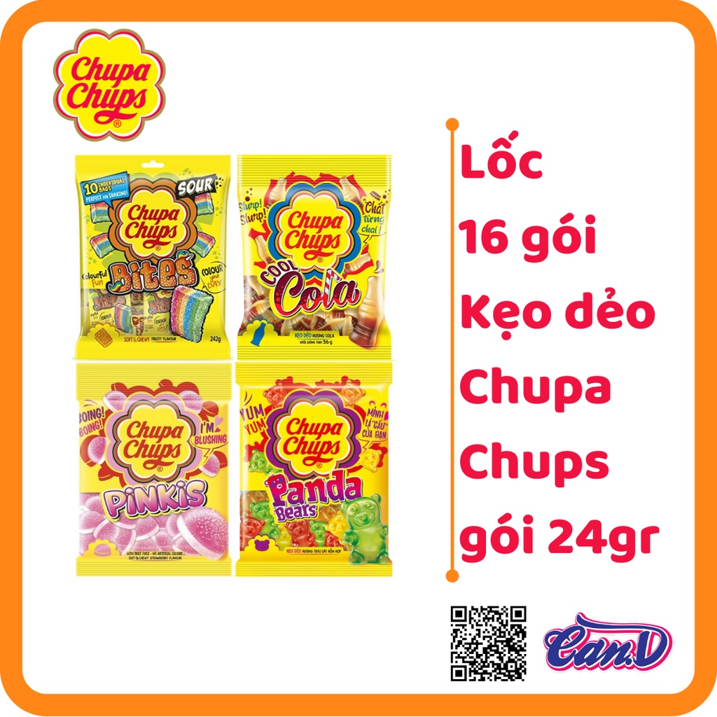 Lốc 16 gói Kẹo dẻo Chupa Chups gói 24gr