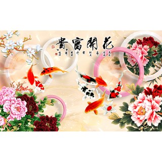 Tranh dán tường 3d phong thuỷ binbin pt17