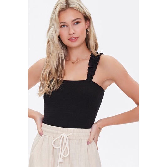 Áo crop F21 [Smocked layla Cropped Cami]