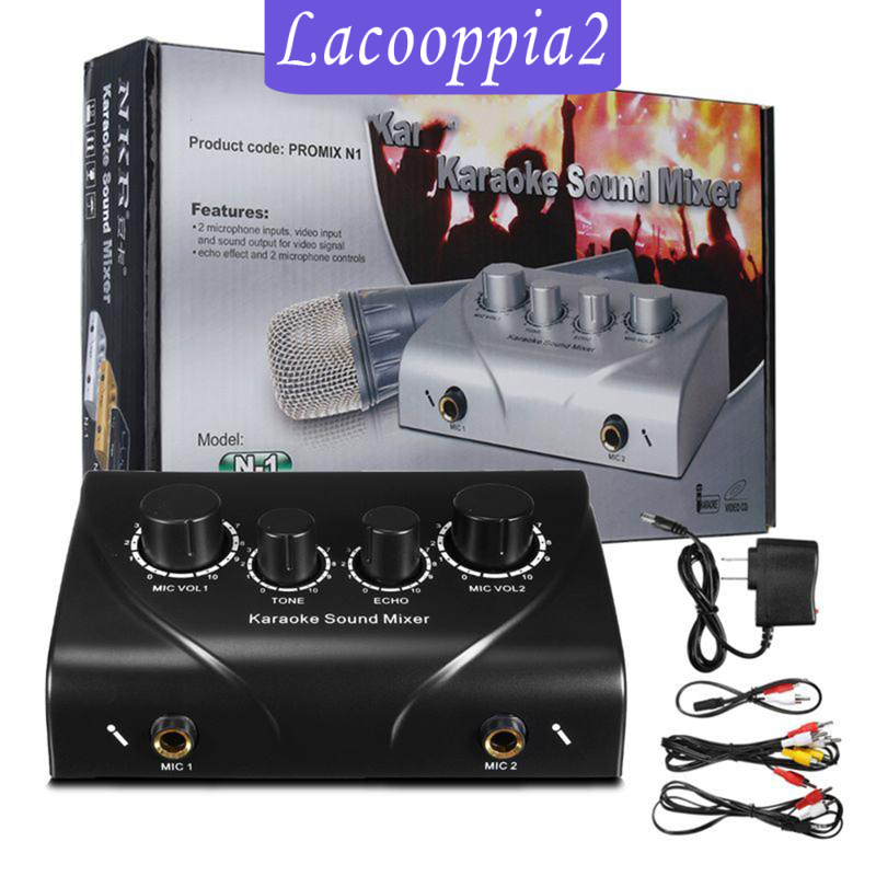 [LACOOPPIA2]Mini Audio Sound Mixer for Amplifier Home Theater Karaoke Home Entertainment