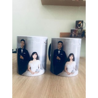 Ly sứ ĐEN ĐỔI MÀU ( IN HÌNH THEO YÊU CẦU )
