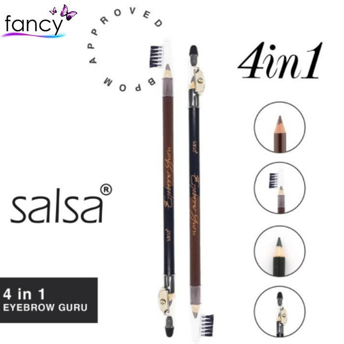 (hàng Mới Về) Bút Chì Kẻ Lông Mày 4 Trong 1 Màu Đen / Nâu Kèm Cọ Cạo Râu Salsa | BigBuy360 - bigbuy360.vn