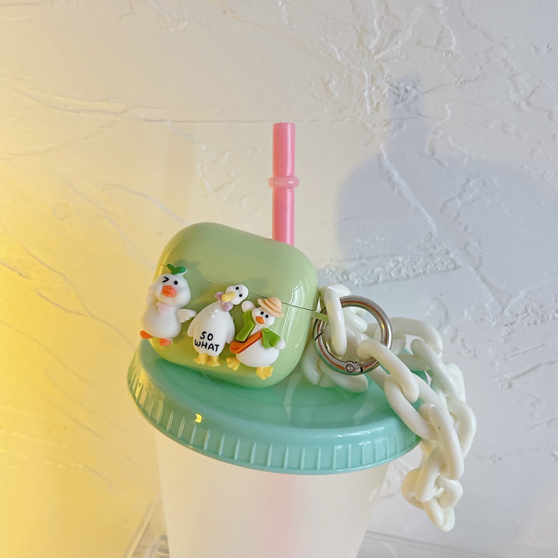 Vỏ Bảo Vệ Hộp Sạc Tai Nghe Lenovo Thinkpadplus Liveods LP40 TWS Lenovo LP40 Hình Trái Tim/Mèo Đáng Yêu Kèm Móc Treo