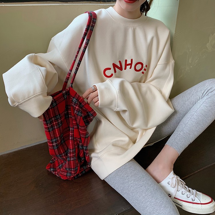 Áo Sweater In Chữ Tiếng Anh Phong Cách Thời Trang Hàn Quốc Cho Nữ