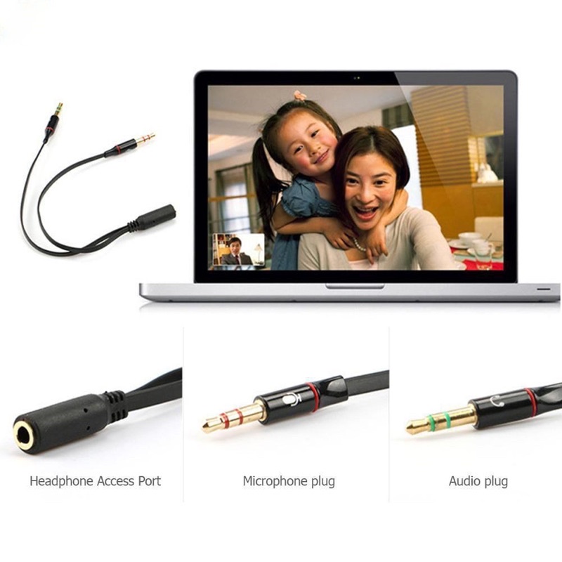 Bộ gộp âm thanh - Jack chuyển tai nghe điện thoại có mic -> cắm vào máy tính PC - 3.5mm