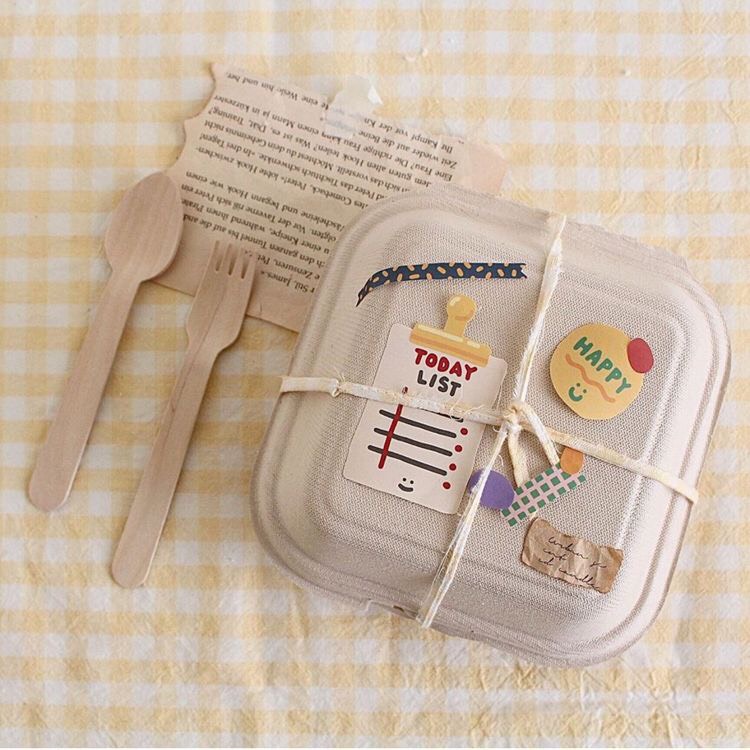 Hộp bã mía hình vuông dành làm quà tặng kèm sticker và thiệp style Hàn Quốc kèm dịch vụ gói quà | Oube Candle NT35