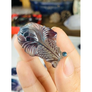 Mặt dây hình cá đá Fluorite