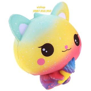đồ chơi squishy sóc nhí ôm kem ( nhiều màu )