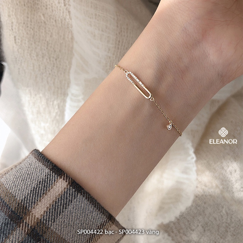 Vòng tay nữ bạc 925 Eleanor Accessories đính đá sợi mảnh phụ kiện trang sức 4422