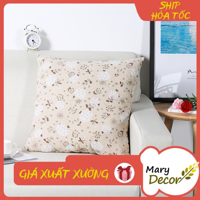 Gối tựa sofa Mary Decor - họa tiết Cẩm tú cầu trắng G-E02