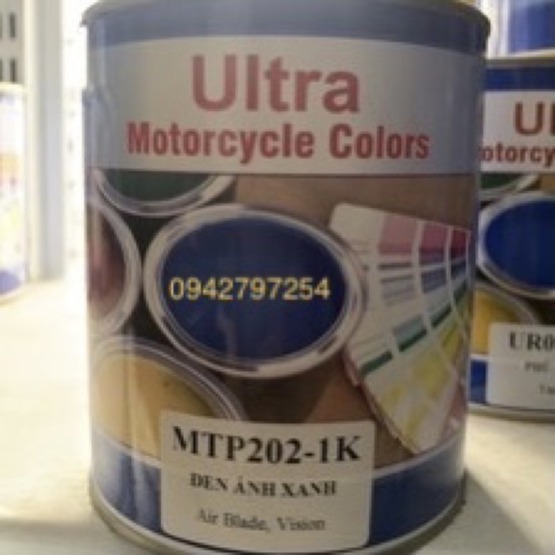 Sơn xe máy Honda Air Blade màu Đen bóng ánh xanh dương MTP202-1K Ultra Motorcycle Colors