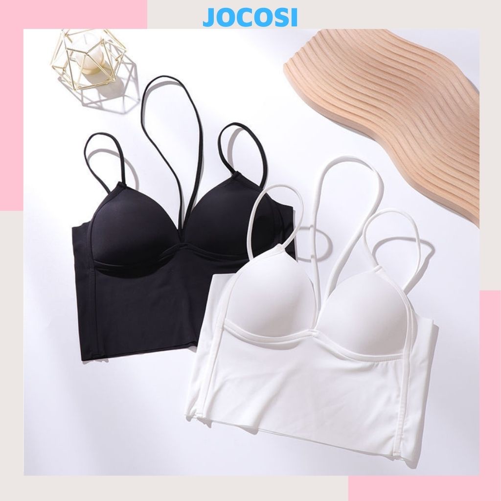 Áo bra nữ 2 dây đệm mút mỏng, áo lót chất liệu su mềm mại thoáng mát phong cách croptop đẹp và trẻ chung JOCOSI B2146