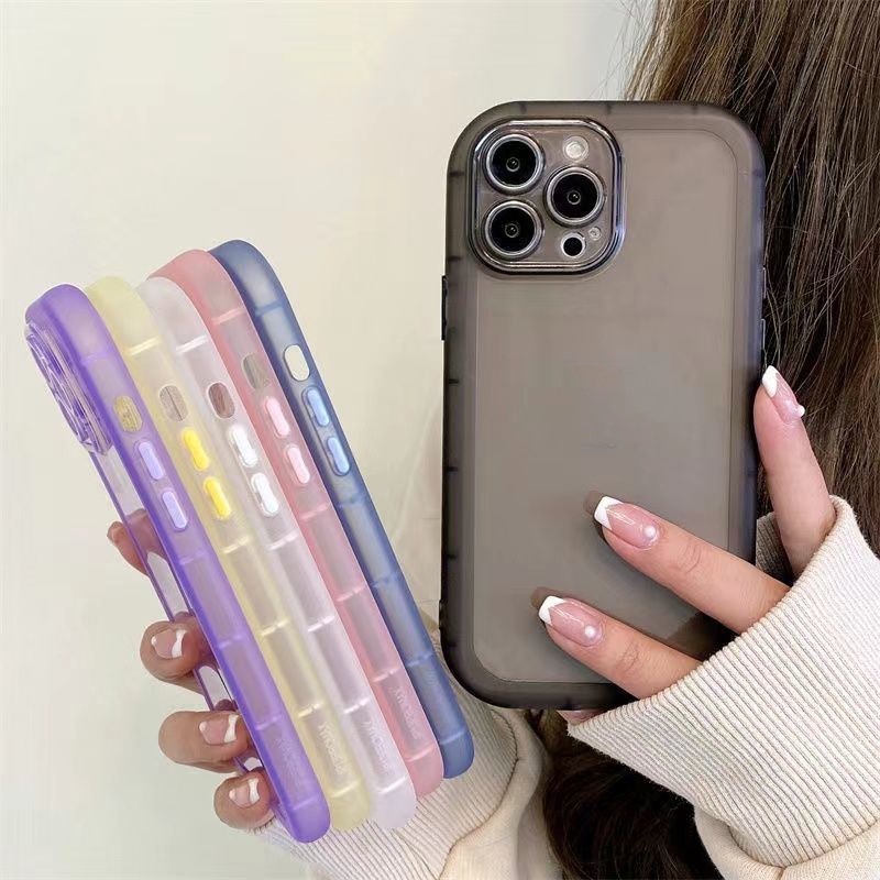 Ốp Điện Thoại TPU Silicon Mềm Trong Suốt Chống Sốc Màu Kẹo Cho IPhone 12 13 Pro Max 11 X XR XS Max