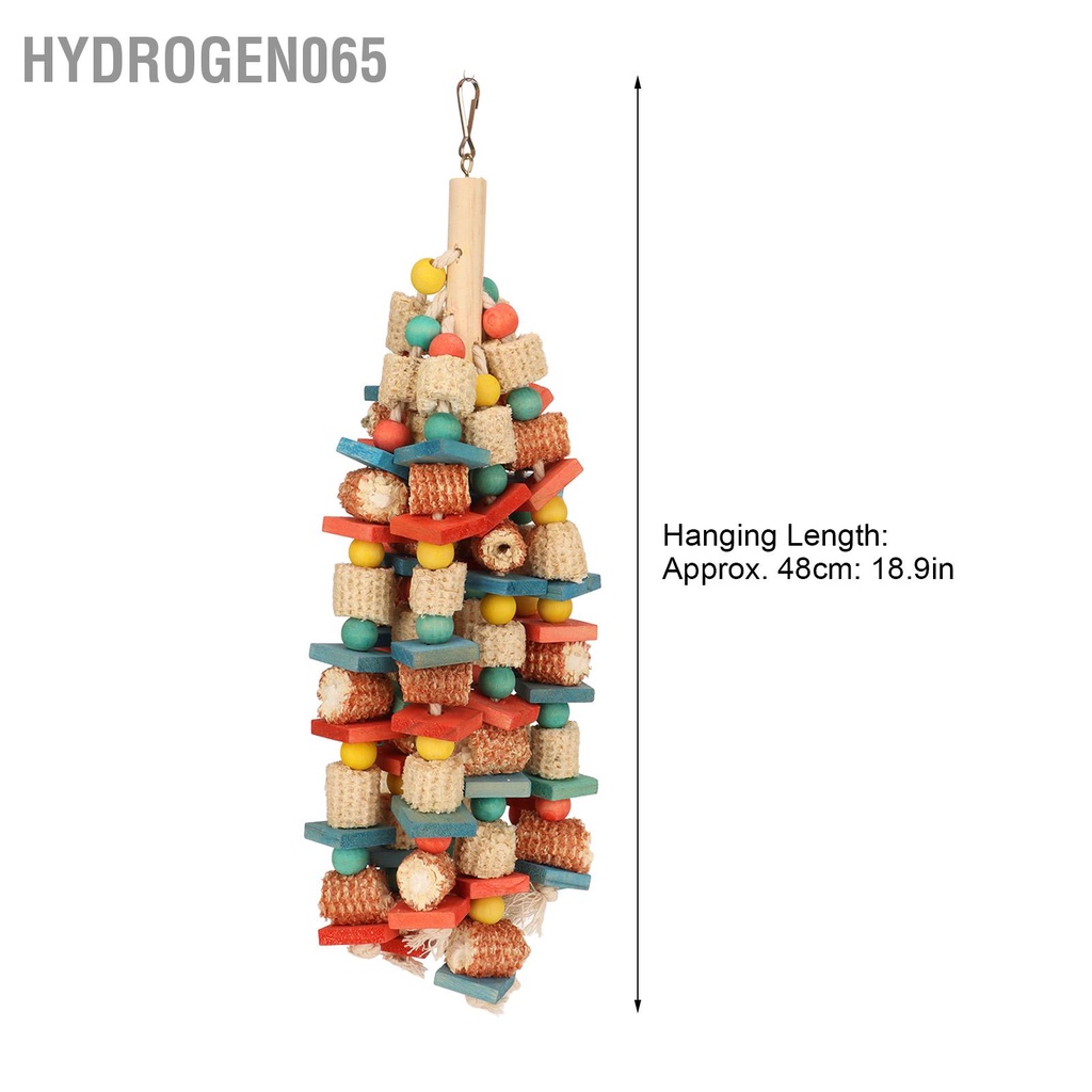 Hydrogen065 Vẹt nhai đồ chơi gỗ ngô lõi đầy màu sắc Treo chim lớn cắn cho vẹt đuôi dài Cockatiel