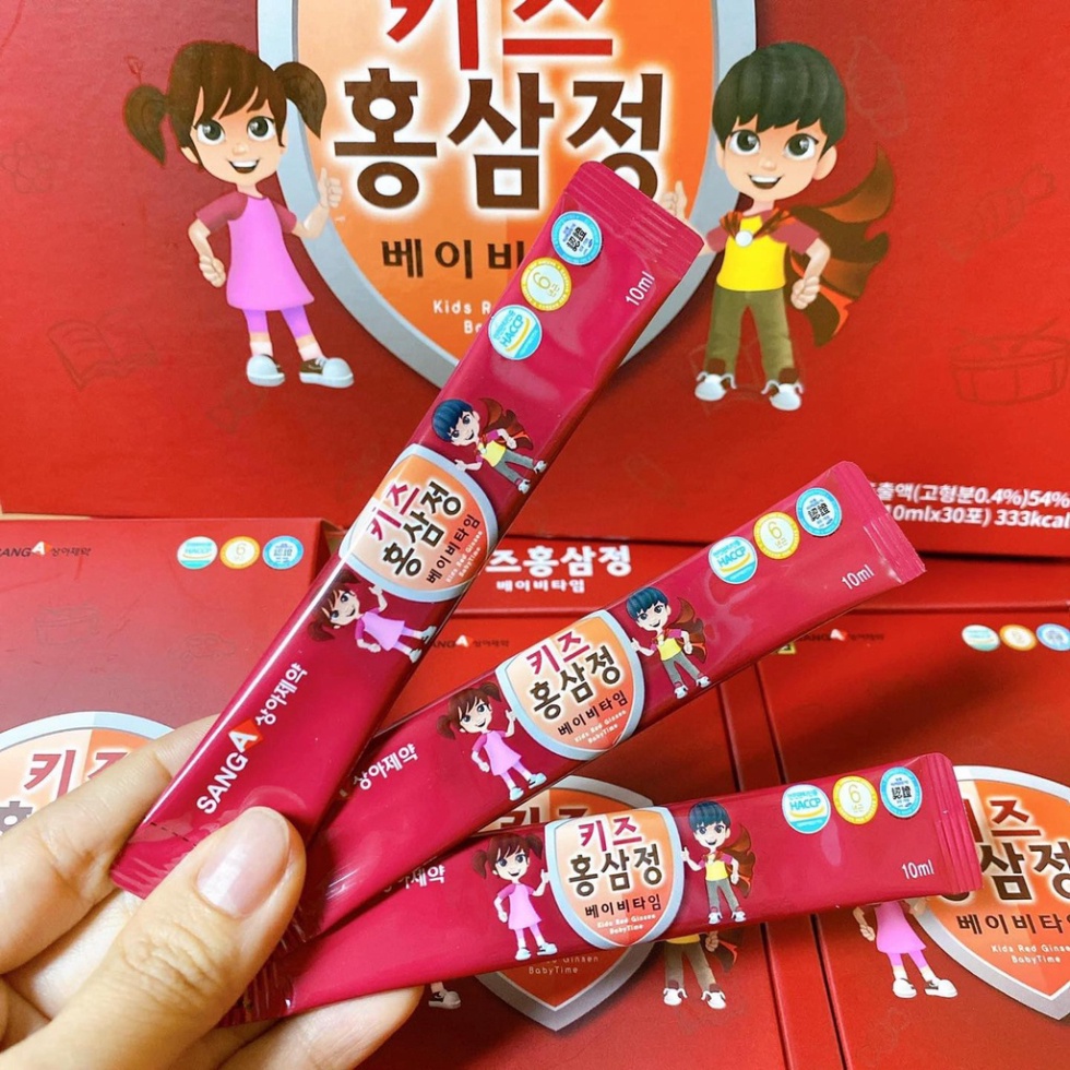 Hồng sâm trẻ em Korea Red Ginseng Baby - Nước hồng sâm baby Sanga Hàn Quốc hộp 30 gói