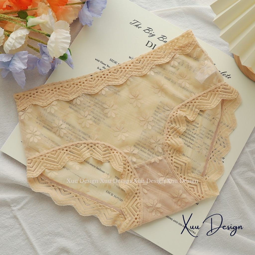 Quần lót ren sexy Wexuu Design, Quần lót nữ ren xuyên thấu thêu hoa gợi cảm quyến rũ - QC52