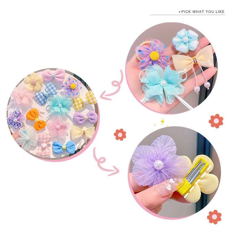 Set 10 Kẹp Tóc Hình Nơ Dễ Thương Cho Bé Gái