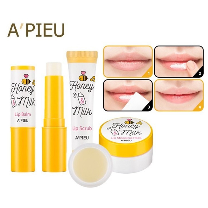 Tẩy Da Chết Môi A'Pieu Honey & Milk Lip Scrub 8ml | BigBuy360 - bigbuy360.vn