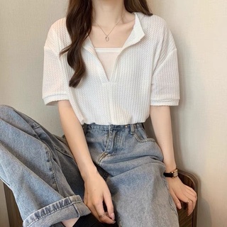 Áo croptop basic cổ tàu