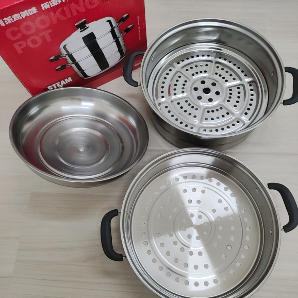 (Ảnh Thật) NỒI HẤP INOX 3 TẦNG ĐA NĂNG KÍCH THƯỚC 28CM CỰC KÌ TIỆN LỢI