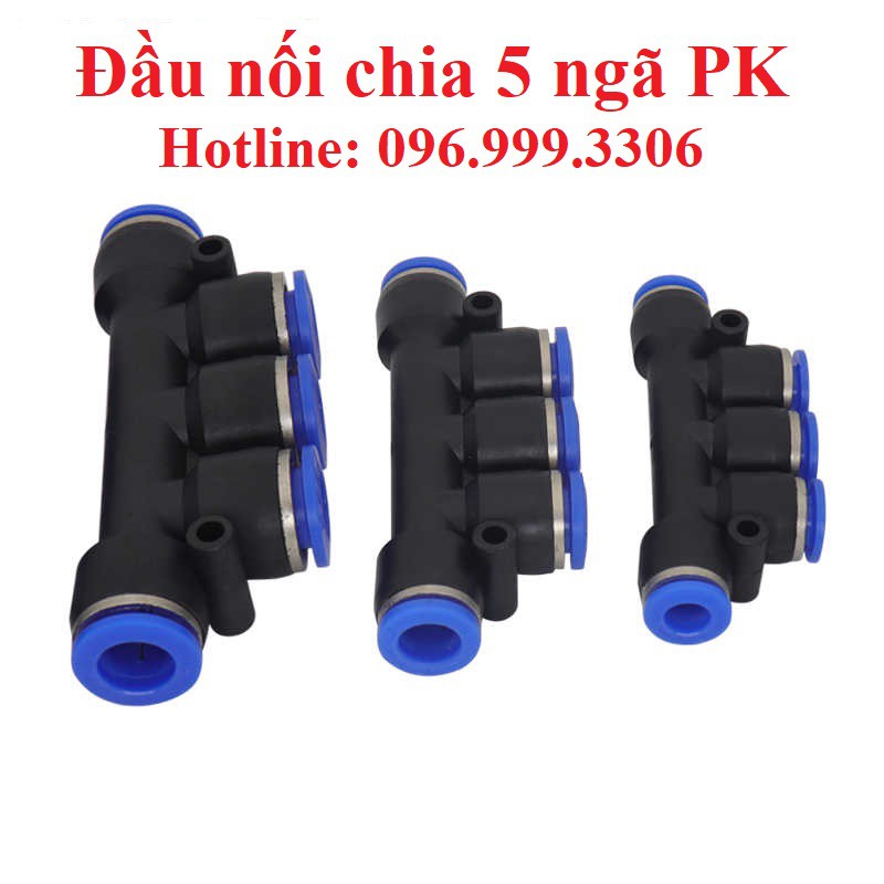 Đầu nối chia 5 ngã PK khí nén, phun sương chịu được áp suất cao đầy đủ kích cỡ giá sỉ