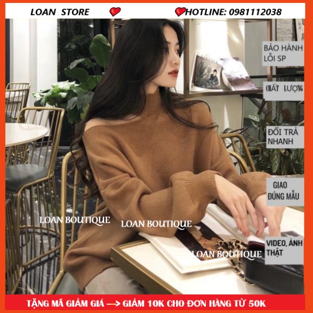 ÁO LEN TRỄ VAI PHOM RỘNG_ÁO LEN KHOÉT VAI ULZANG phong thái HÀN QUỐC [MIỄN SHIP TƯ 2 SP]