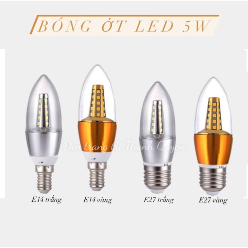 Bóng đèn Led trái ớt Banaco E14 E27 5w ánh sáng trắng, vàng siêu tiết kiệm điện