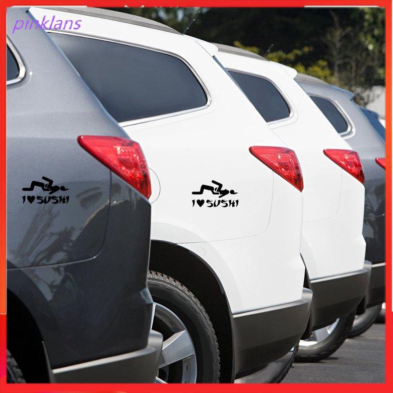 Miếng Dán Decal Chữ I Love Sushi Trang Trí Xe Hơi