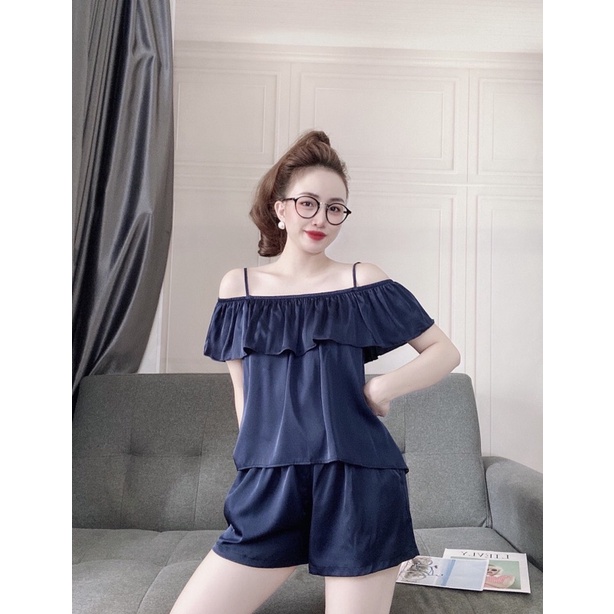 🎀 Vải xịn 🎀 Bộ lụa mặc Nhà Đồ Ngủ hai dây bẹt vai vải lụa cao cấp | BigBuy360 - bigbuy360.vn