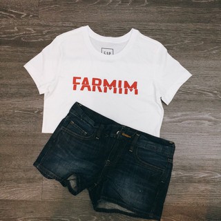 Áo thun nữ Gap cổ tròn logo FARMIM