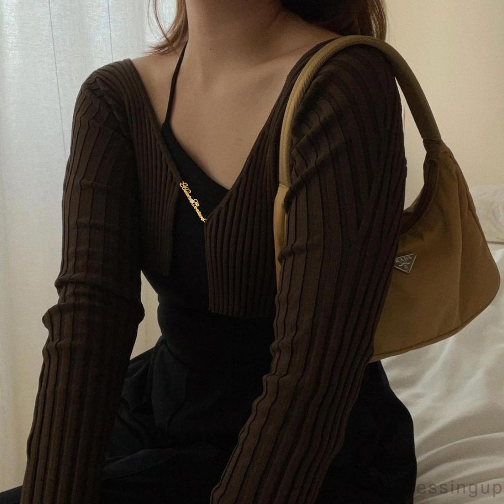 Áo khoác cardigan dệt kim tay dài thời trang quyến rũ dành cho nữ