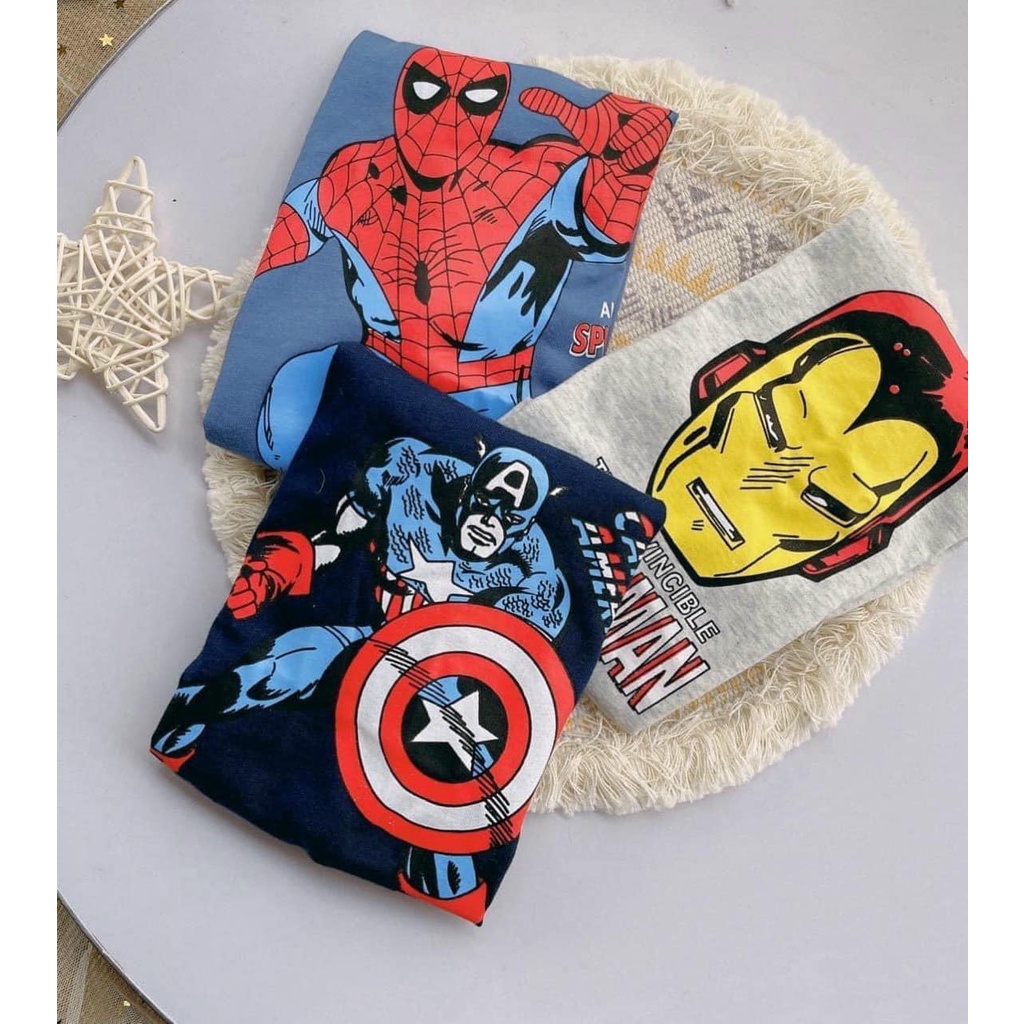 Áo thun bé trai Combo 3 áo phông HM MARVAL LIKE AUTH chất cotton 4 chiều mềm mịn
