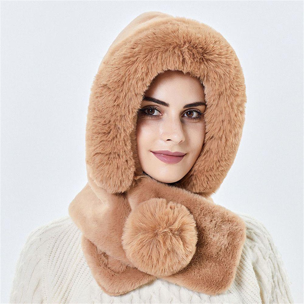 Mũ Beanie Phủ Lông Chồn Mềm Mại Chống Gió Mùa Đông Cho Người Lớn
