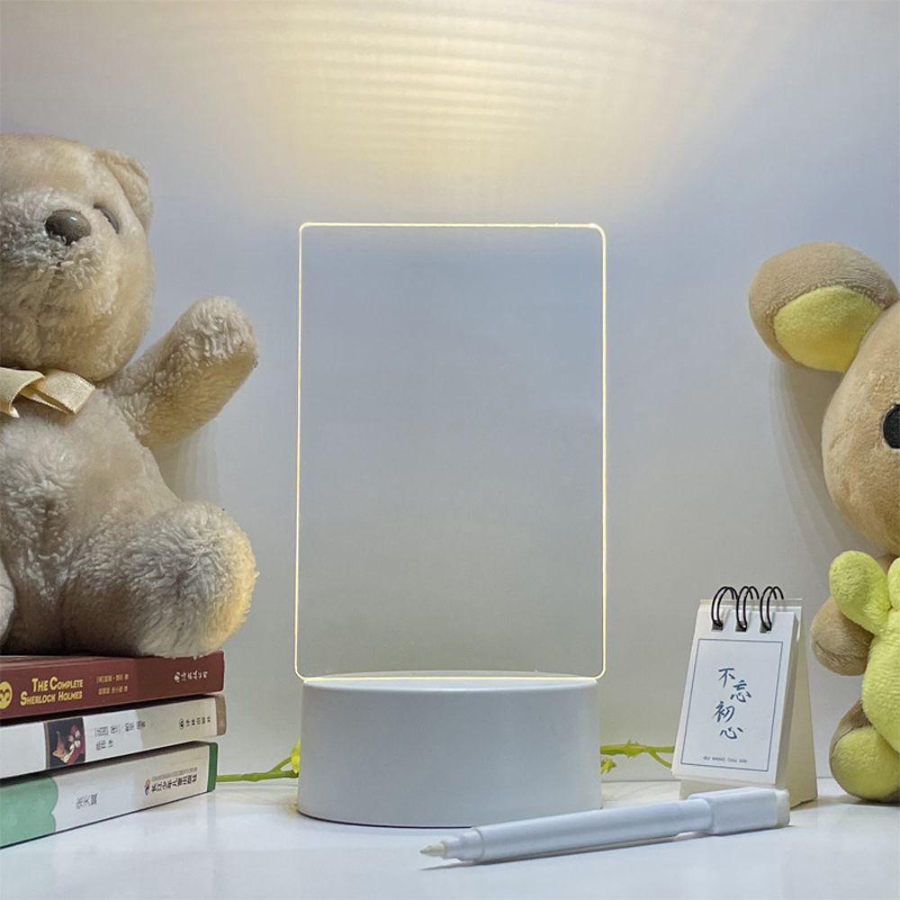 Bảng Ghi Chú Bằng Acrylic Không Khung Có Đèn Led Và Kẹp Tiện Dụng Cho Văn Phòng / Trường Học