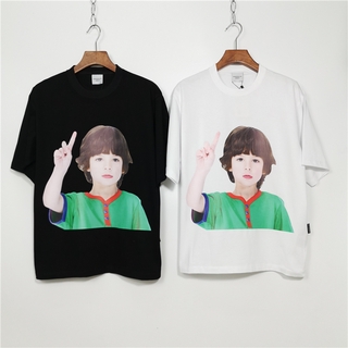 ADLV Áo Thun Dáng Rộng Màu Đỏ Phong Cách Hàn Quốc Thời Trang Cho Các Cặp Đôi