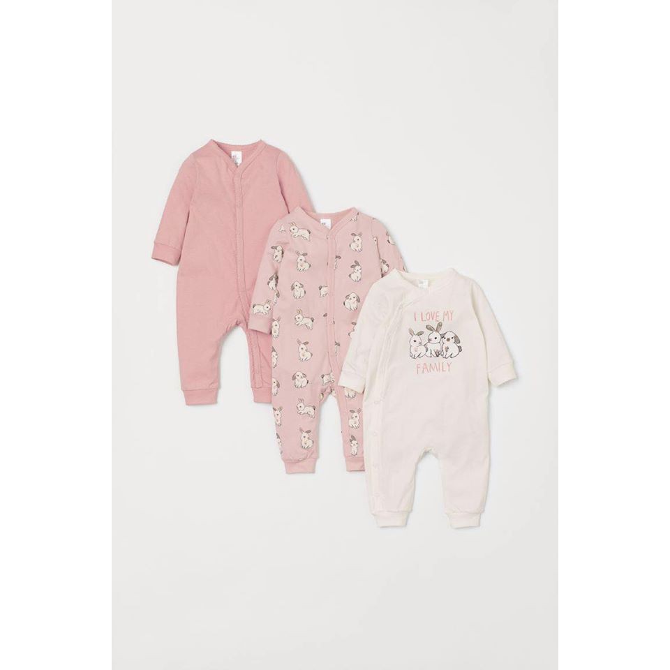 Set 3 sleepsuits thỏ HM UK