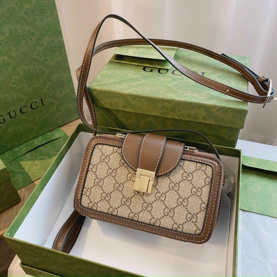 Túi gucci hộp khóa gài hàng QC