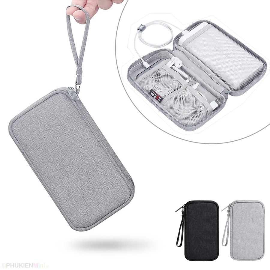 Túi đựng phụ kiện điện thoại, túi công nghệ BUBM 1 ngăn, 2 ngăn đựng cáp sạc tai nghe pin dự phòng có quai xách tiện lợi