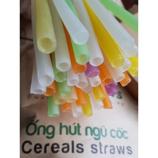 Ống hút ngũ cốc ăn được mix màu 6mm (túi 50 ống)