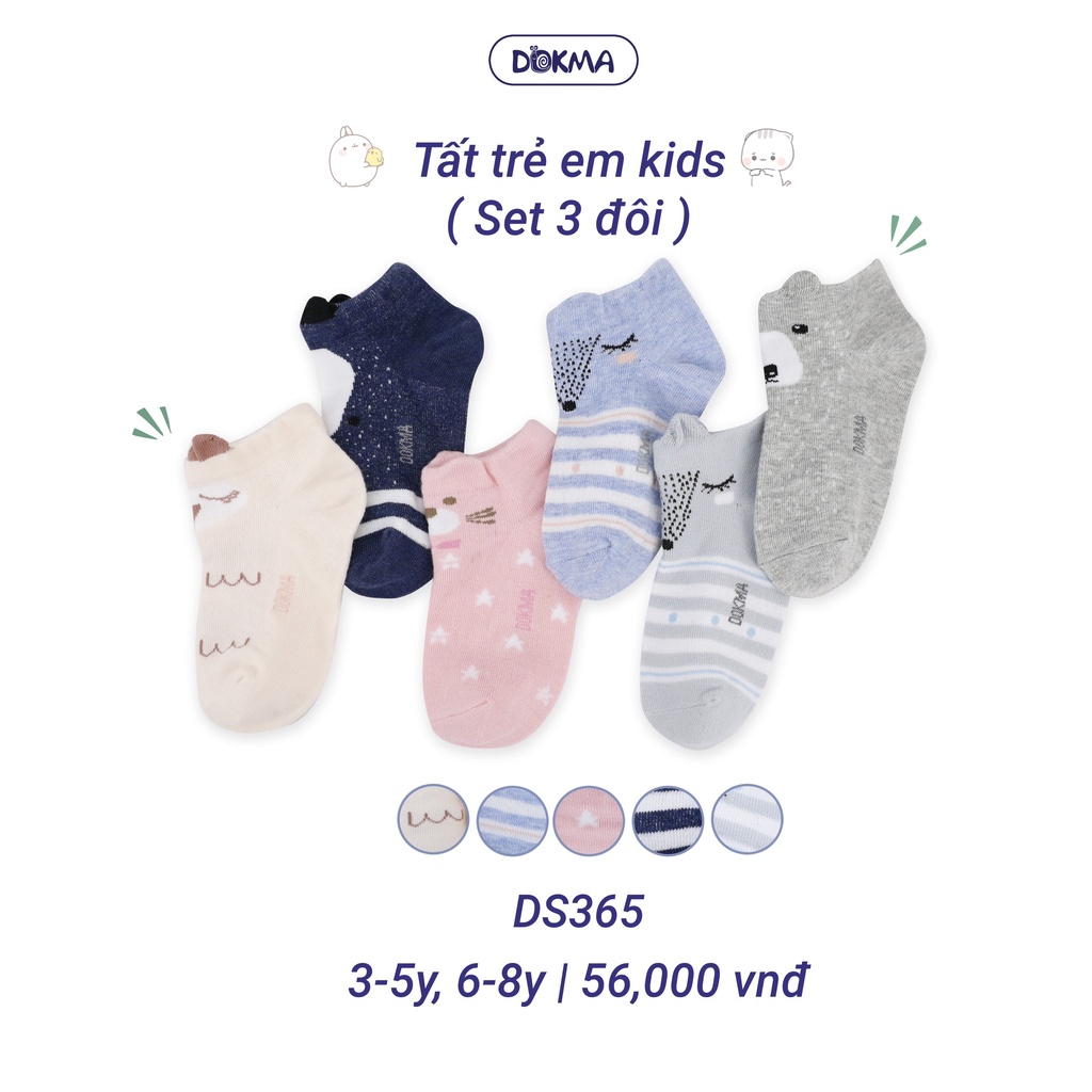 Tất trẻ em phối hình set 3 đôi  - DOKMA