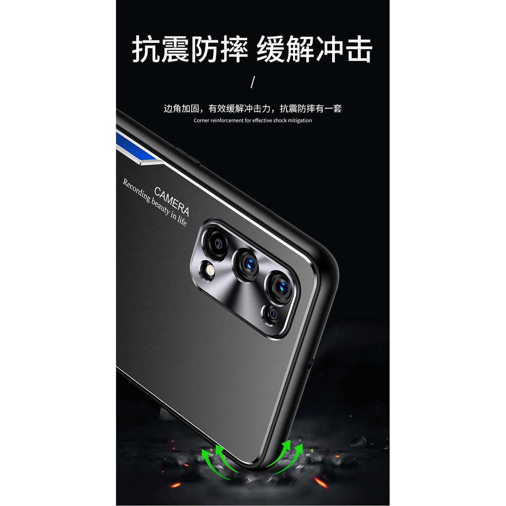 Ốp điện thoại silicon phối viền nhôm chống va đập cho Oppo Realme X7 Pro