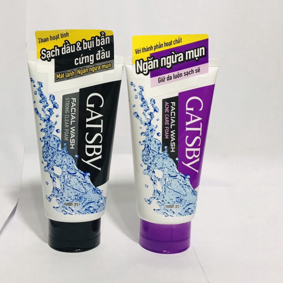Sữa rửa mặt cho nam da khô da dầu mụn đầu đen Gatsby Facial Foam 130g