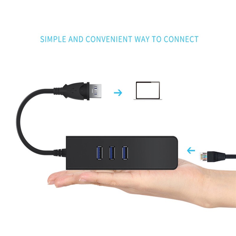 Bộ chuyển đổi 3 cổng USB 3.0 sang cổng mạng RJ45 Gigabit Ethernet LAN cho Windows- 16th | BigBuy360 - bigbuy360.vn