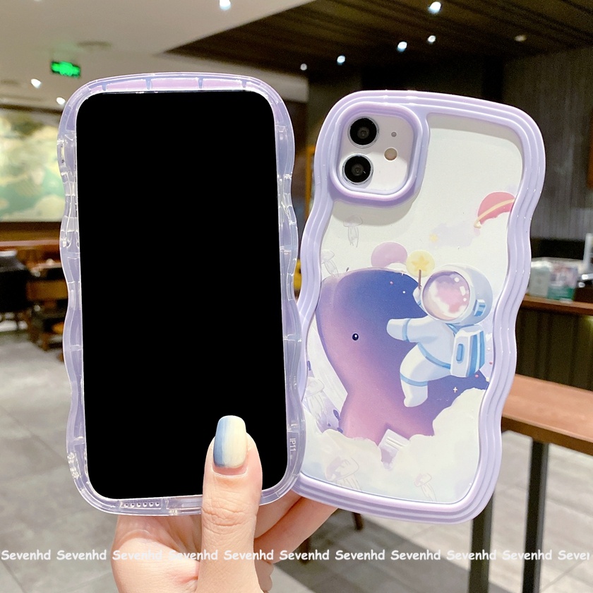 Ốp Điện Thoại Họa Tiết Hoạt Hình Cá Voi Phi Hành Gia 2 Trong 1 Cho iPhone 13 12 11 Pro Max SE2020 X XR XS Max 8 7 Plus