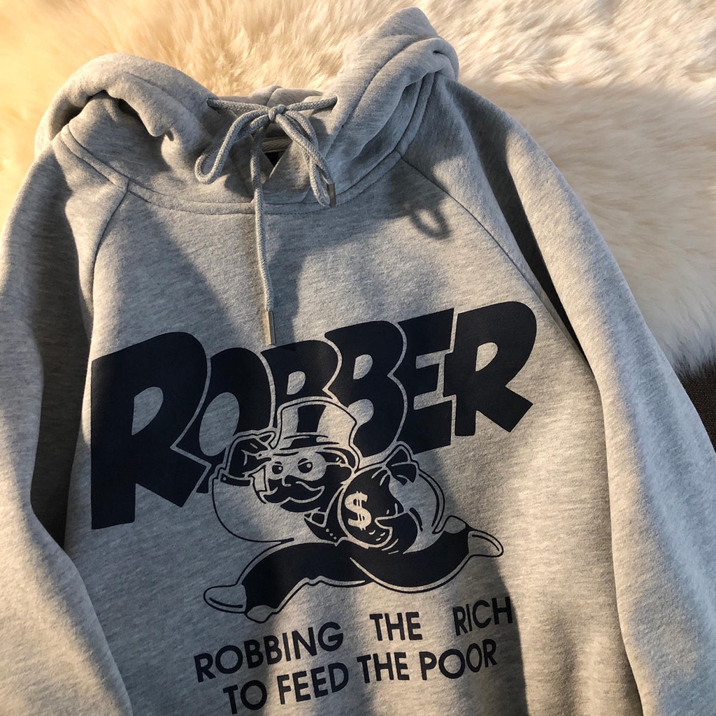 【ZHELIHANGFEI】Áo Hoodie Dáng Rộng In Họa Tiết Xinh Xắn Theo Phong Cách Retro Dễ Phối Đồ