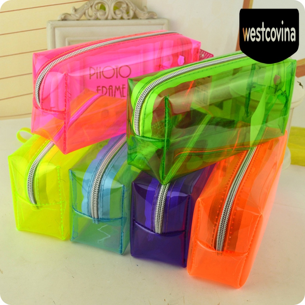 Phương Tây✎Túi Đựng Bút Bằng Nhựa PVC Trong Suốt Cỡ Lớn Tiện Dụng