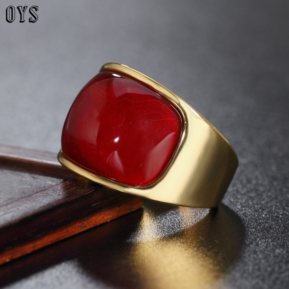 Nhẫn thép titan đính đá mắt mèo thời trang dành cho nam